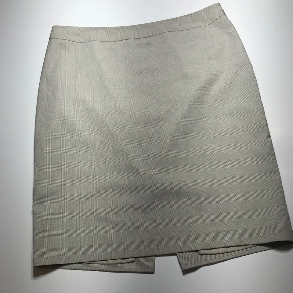 Falda Lane Bryant para mujer 14 carrera trabajo Glen falda recta a cuadros en tostado elástico Foto 2 de 4