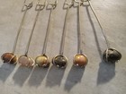 Silver Tone Cocktail Forks With Gem Stone Tops Lot Of 6 — photo 4