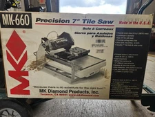 MK DIAMOND 660 7" WET TILE SAW WITH BLADE AND SUBMERSIBLE PUMP *NEW IN BOX*