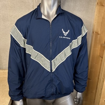 US Air Force Jacket Mens Medium Regular Blue  Windbreaker Reflective