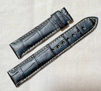 Longines Uhrenarmband Band Alligator Krokodilleder 19 x 18 mm SCHWARZ ORIGINAL