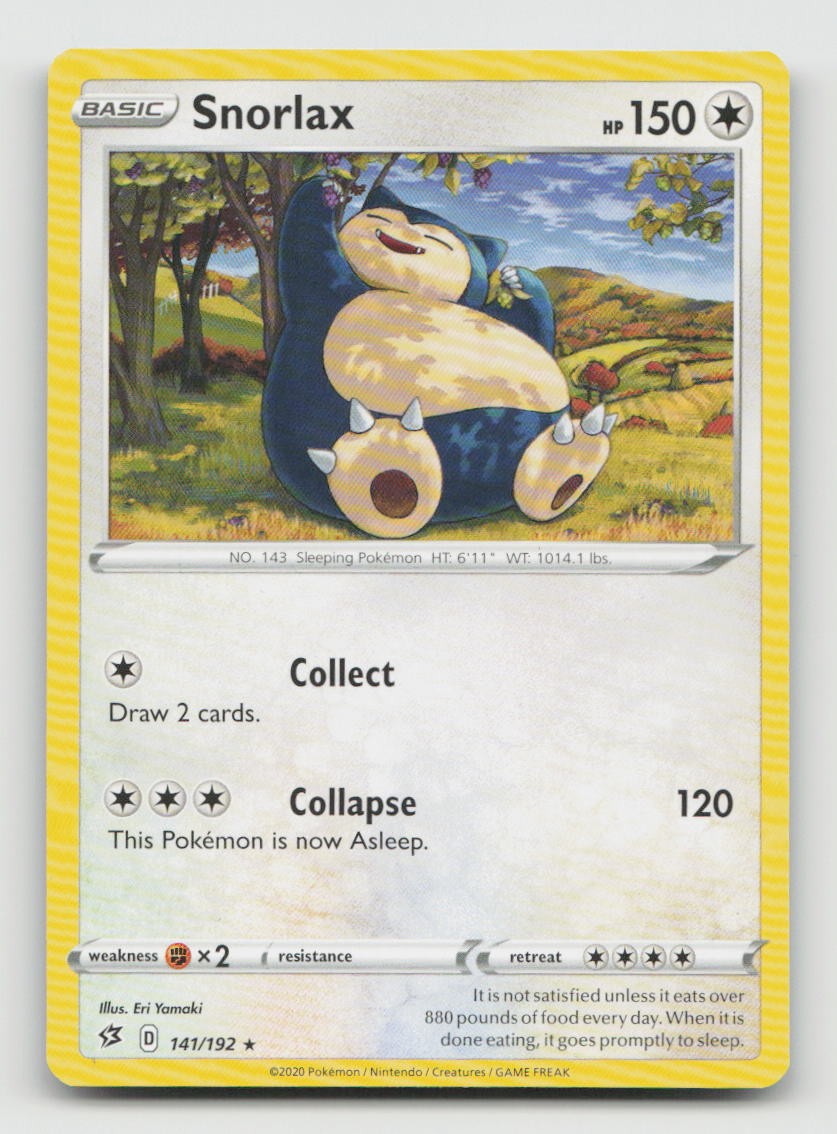 SNORLAX 141/192 Rare Pokemon REBEL CLASH