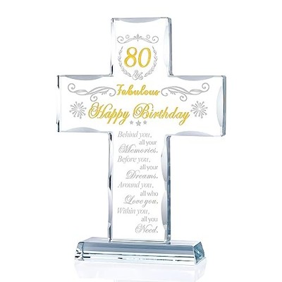 Religious Gifts for Women, Men, Friends, Grandma & Mom - Glass 80th Birthday