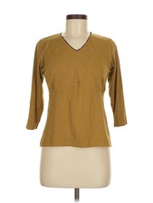 Blue Fish Women Brown 3/4 Sleeve Top M