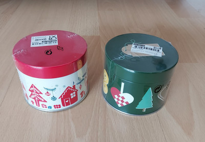 IKEA Dose Blechdose Rund Weihnachten Aufbewahrung Box 2 Stück Neu Vinterfint
