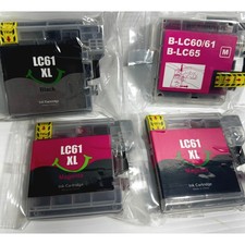 New Compatible Brother LC61 XL Ink Cartridges Lot 4 Black Magenta Mixed Sealed