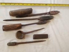 Lot Set Of 5 Antique Copper Soldering Irons Tools