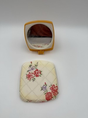 Vintage Pink Vanity Travel Mirror With Case Two Sided Free Standing Made Japan