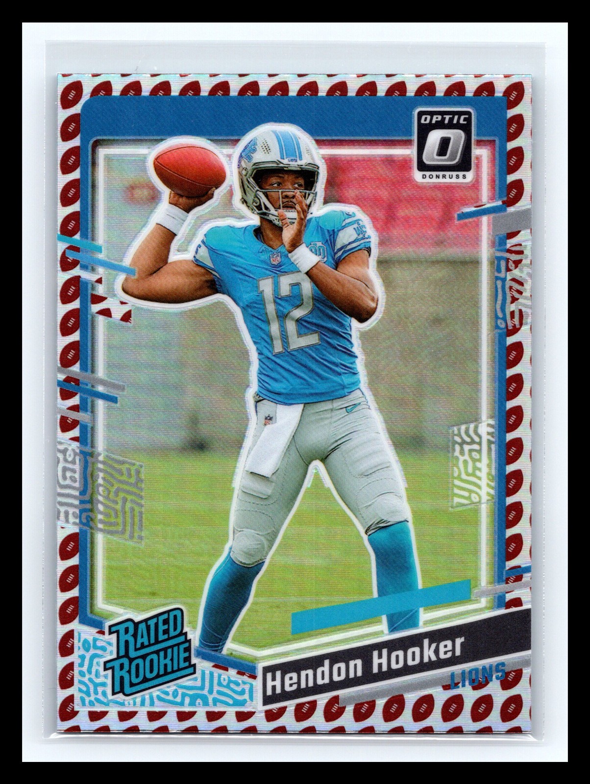 2023 Donruss Rated Rookie Hendon Hooker #329 Optic Preview Football Emoji Holo
