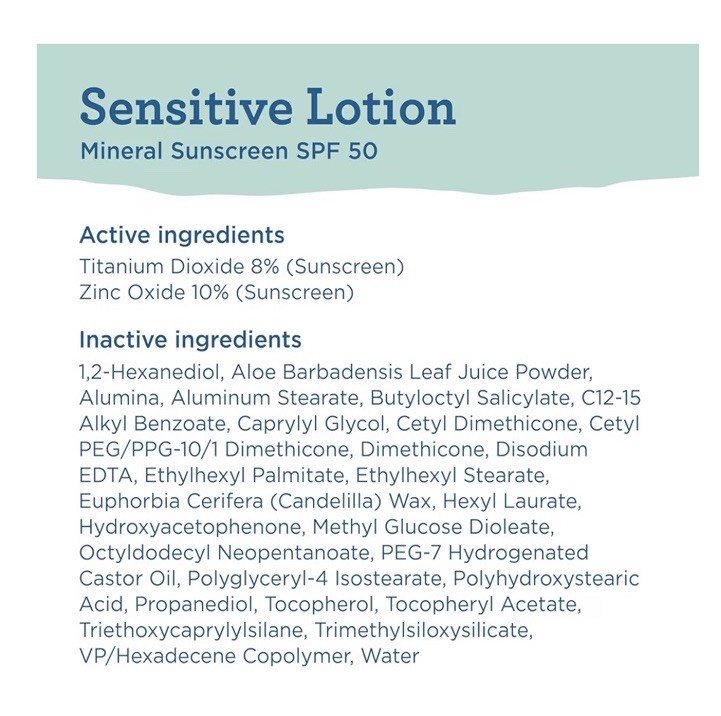 2 PACK Blue Lizard Sensitive Mineral Sunscreen With Zinc Oxide 50+ 3 oz