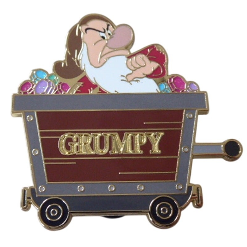 Disney Trading Pin 180435 Monogram Grumpy Color Dwarfs Mine Cart Mystery PALM