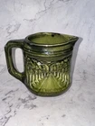 Antique Brush McCoy Stoneware Pottery Woodlands Avenue of Trees Green Pitcher