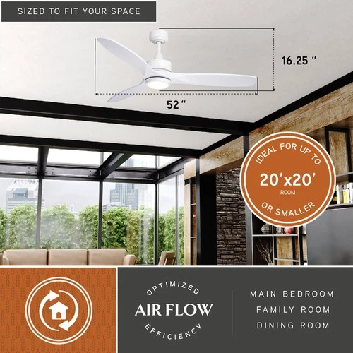 Vaxcel Lighting F0111 Curtiss 52" 3 Blade Indoor / Outdoor 3000K - White - Picture 12 of 12