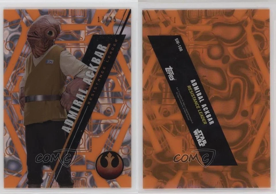 2016 Topps Star Wars High Tek Form 2 17/25 Admiral Ackbar #SW-108 09q5 - Image 3 of 3