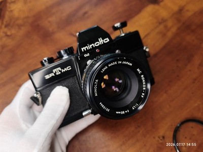 Minolta SRT 35mm SLR Filmkamera Mit Belichtungsmesser MC Rokkor PF 50mm F1.7
