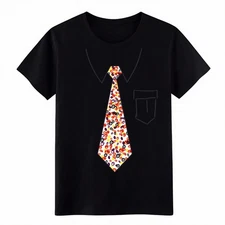 Unique Statement Fashion Forward Tie Graphic T-Shirt-Unisex Edgy Casual Tee