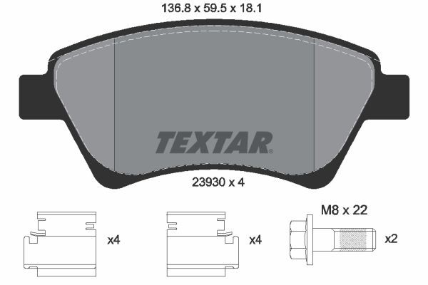 Textar Textar BremsbelÄGe Vorne Renault Scenic 2 Kangoo Express Megane 2 Megane-image