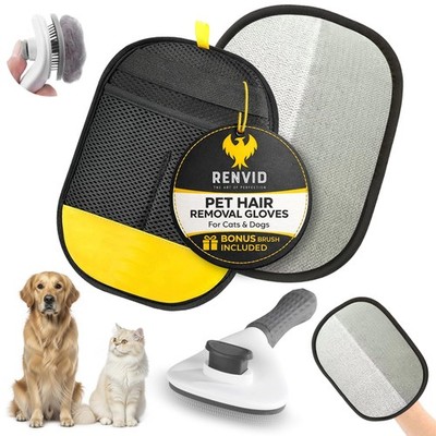 1 PC Pet Hair Removal Gloves & Brush for Cats & Dogs   Electrostatic Lint Mit...