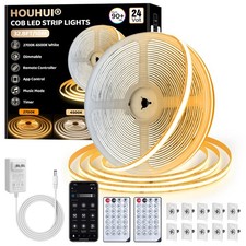 White COB Lights 32.8Ft, 2700K-6500K CCT Tunable White Light Strip with Remot...