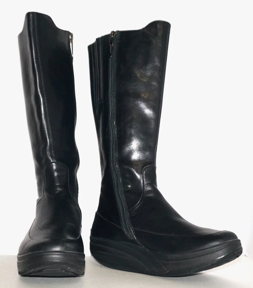 Women's MBT Black Leather TAMBO Zip-Up Boots EUR 38 1/3 / US 8 *RUN SMALL - Image 4 of 4