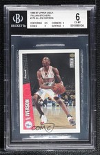 1996 Upper Deck Collector's Choice Italian Stickers Allen Iverson BGS 6 HOF 0q3