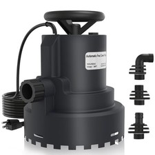 1HP Automatic Submersible Sump Pump 5000GPH Utility Pump 33FT Power Cord Black