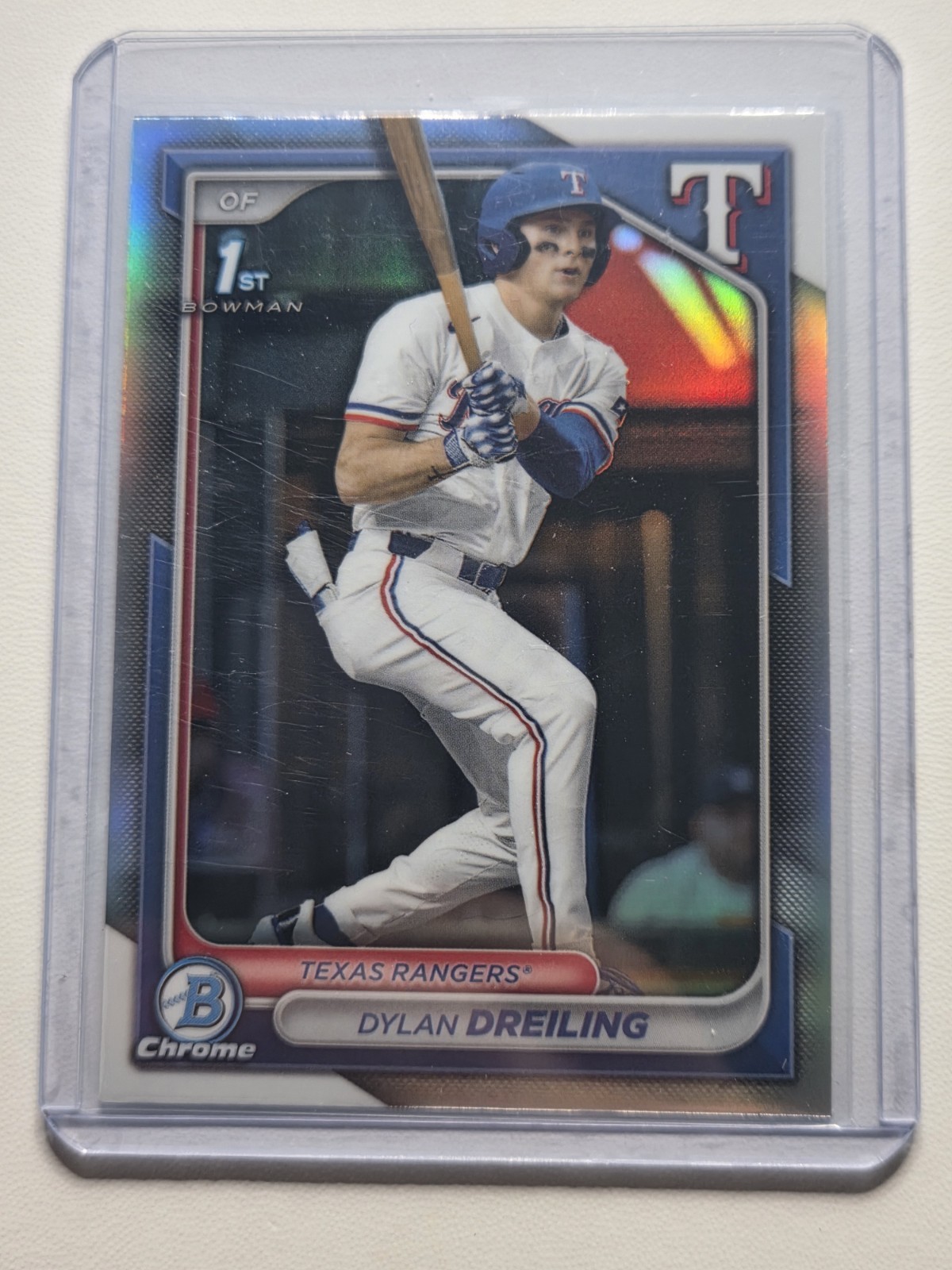2024 Bowman Chrome 1st Refractor Dylan Dreiling BDC 42 Rangers
