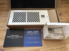 Atom Nexus Register Booster Fan 4”x10” Vent AZ410-W