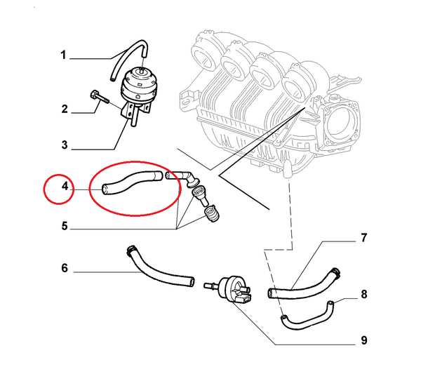 Flexibler Ansaugschlauch FüR Alfa 156 - 166 - Gtv Original 71713194-image