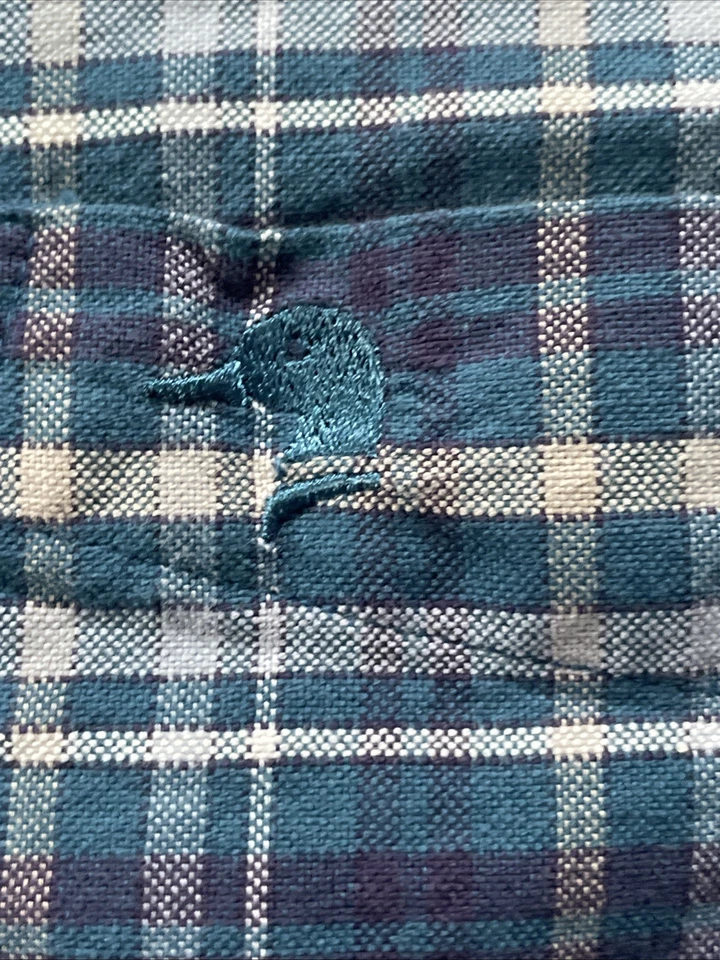 Camisa a cuadros azul con botones manga larga cabeza de pato XL vintage para hombre 100 % algodón Foto 4 de 4