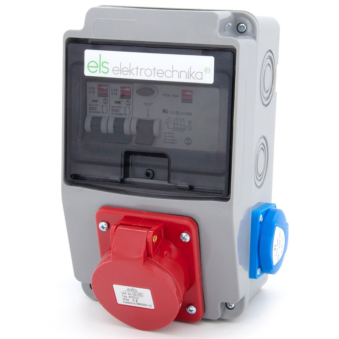 Construction distributor 2 * GS 230V + 16A/5 + 6NO22C10F