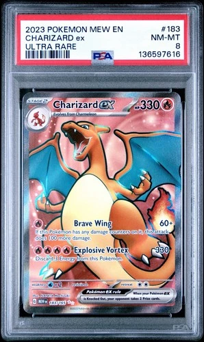 Pokémon Charizard ex 183/165 SV151 Ultra Rare Holo PSA 8 2023