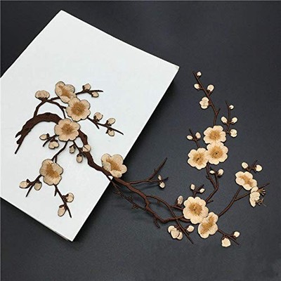 1pcs Plum Blossom Flower Applique Clothing 14.1 inches x 7.5 inches, Color 15 