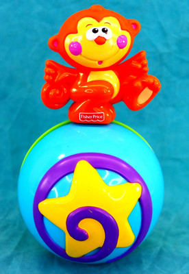 Fisher Price Go Baby Go Crawl Along Ball Monkey baby toy music fun sounds M4045