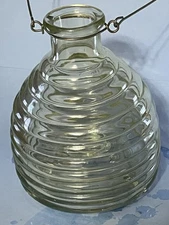 Vintage Style Glass Fly/Bee Catcher, Beehive Pattern, 5.5” 