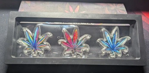 Silver Cannabis Leaf Art Display Set "It's 420 Somewhere" Captains Chest Bullion