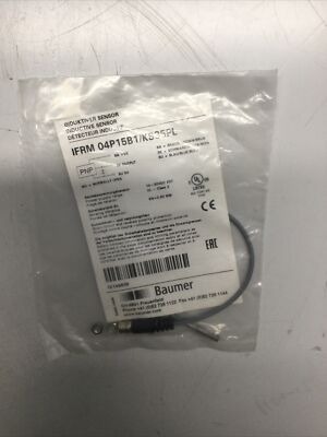 NEW, SEALED, BAUMER, IFRM 04P15B1/KS35PL, INDUCTIVE SENSOR, 10-30VDC. (2D-1)