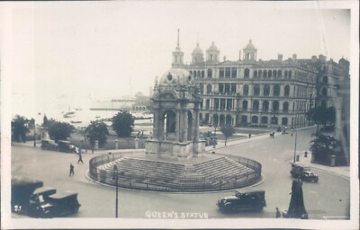 HONG KONG Queen's statue RPPC 1930s