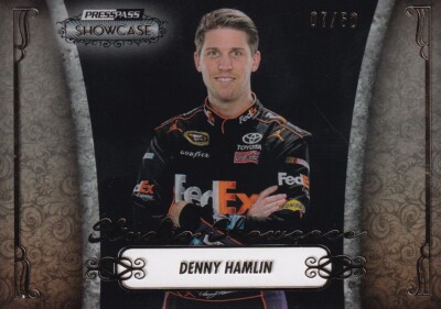 PRESSEAUSWEIS 2013 SHOWCASE DENNY HAMLIN #SS7 7/50 STUDIO GOLD PARALLEL CARD 