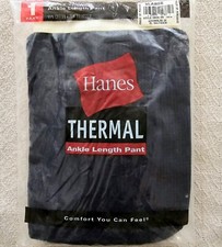 Hanes Navy Thermal Ankle Length Pants Mens XLarge Vintage Original Package