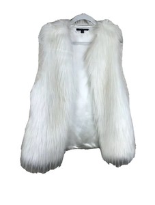 black and white fur vest