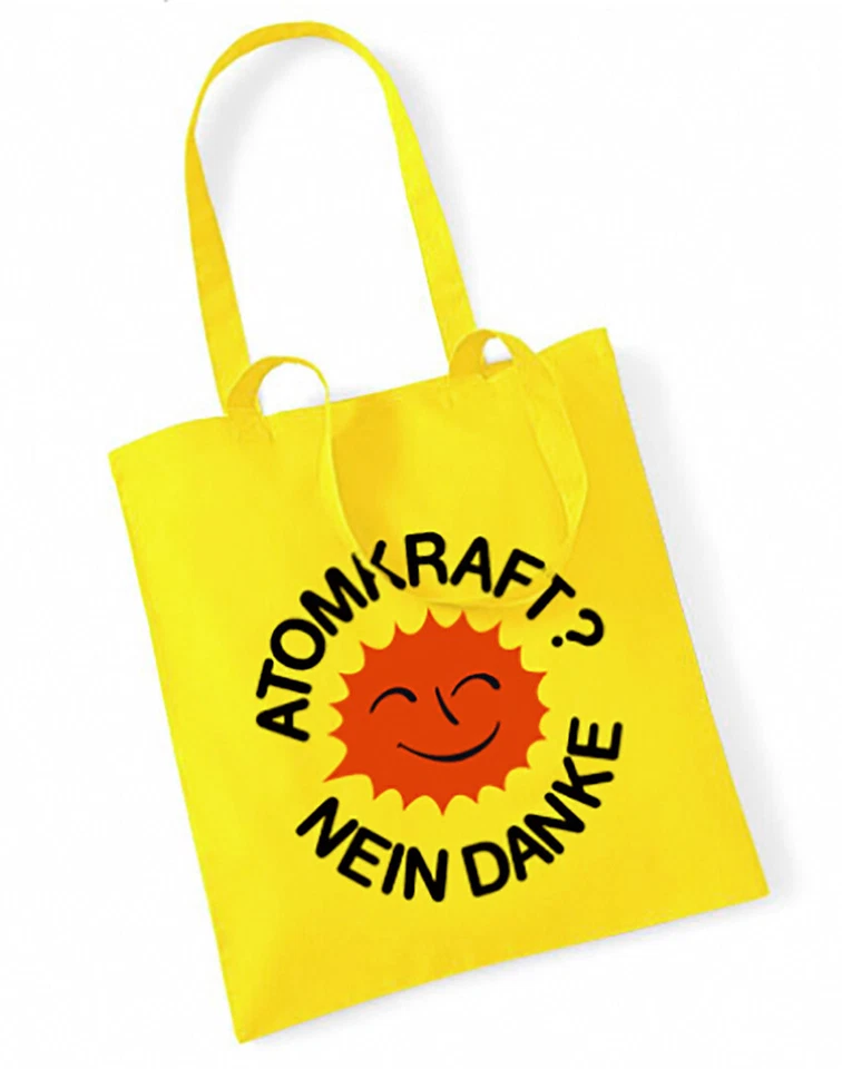 SMILING SUN ATOMKRAFT? NEIN DANKE Cotton bag Stoffbeutel gelb