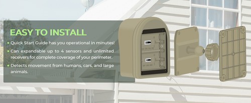 HOSMART 1/2 Mile Long Range Wireless Driveway Motion Alarm System Outdoor - Afbeelding 9 van 9