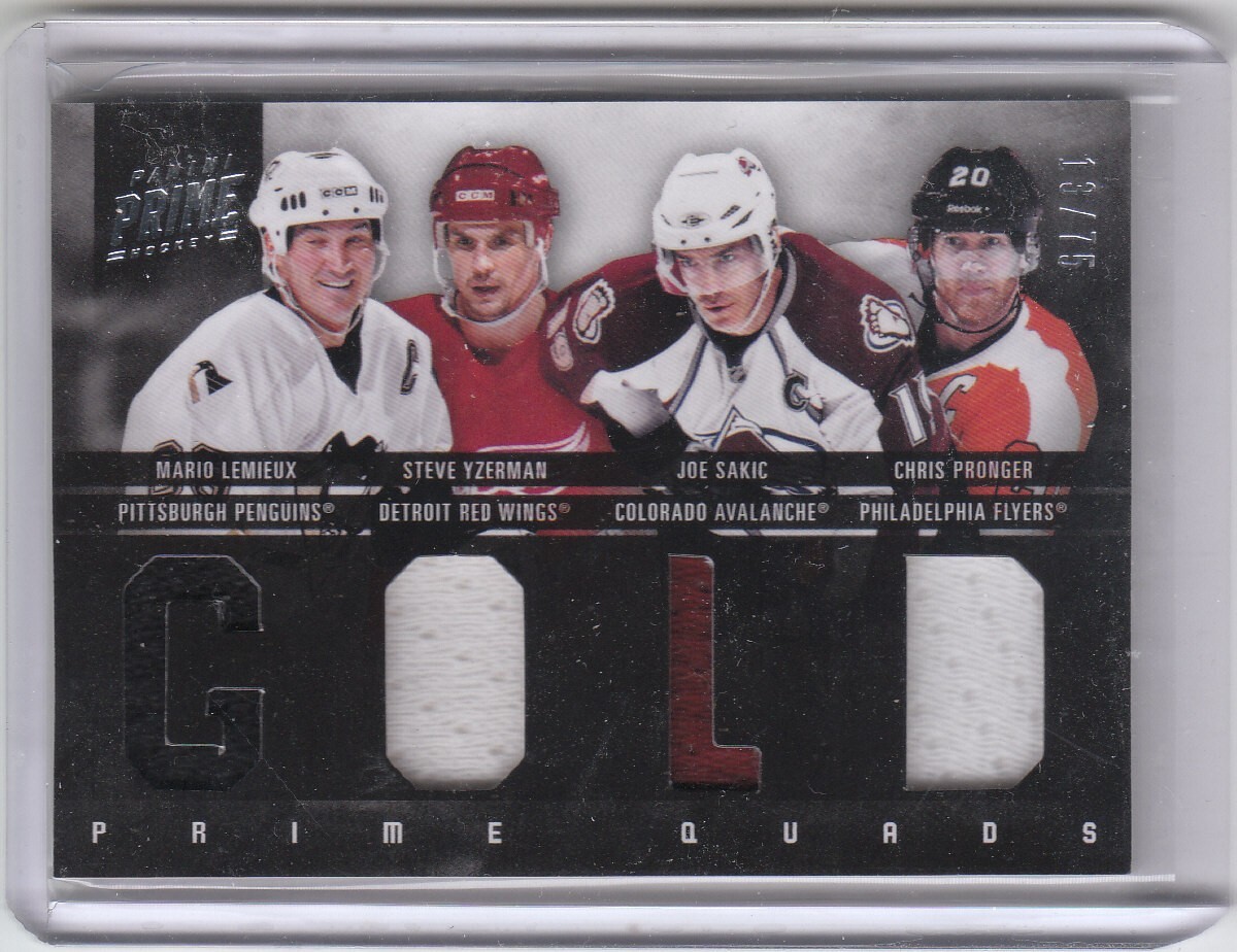 Lemieux/Yzerman/Sakic/Pronger 11/12 Panini 13/75 Triple JERSEY  display picture 1
