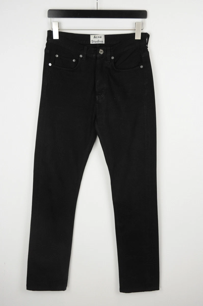 ACNE STUDIOS Van Black Jeans Mens W29/L34 Regular Fit Button Fly Pockets