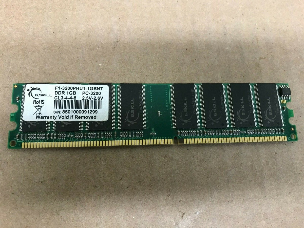 G.Skill DDR 1GB PC-3200 DDR 400MHZ SDRAM F1-3200PHU1-1GBNT 184pin