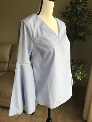 Philosophy Republic Women s Size XS Blouse Blue Long Sleeve V-Neck NWT $58