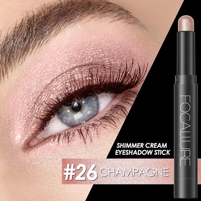 FOCALLURE Shimmer and Matte Cream Eyeshadow Stick,Smooth Brilliant Eye Brightene