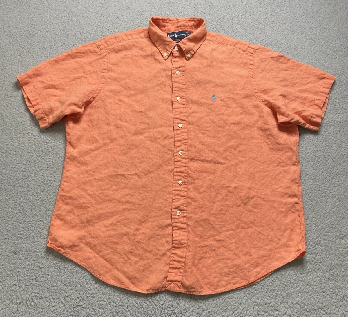 VTG Ralph Lauren Linen Button-Down Shirt Regular Fit Mens XL Orange Resort Wear
Opens in a new windo
