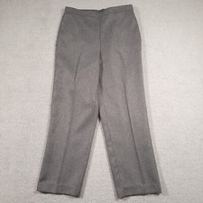 Alfred Dunner Pants Women's 10 Gray Elastic Waist Pockets Pull On Herringbone